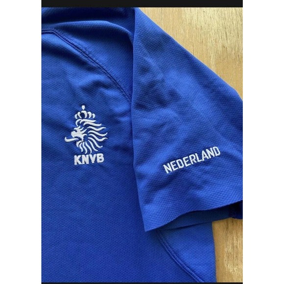 NETHERLANDS TRAINING FOOTBALL SOCCER JERSEY NIKE BLUE sz M MEN BLUE - Picture 6 of 12